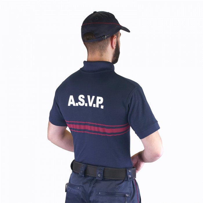 Polo manches courtes ASVP marine – Image 2